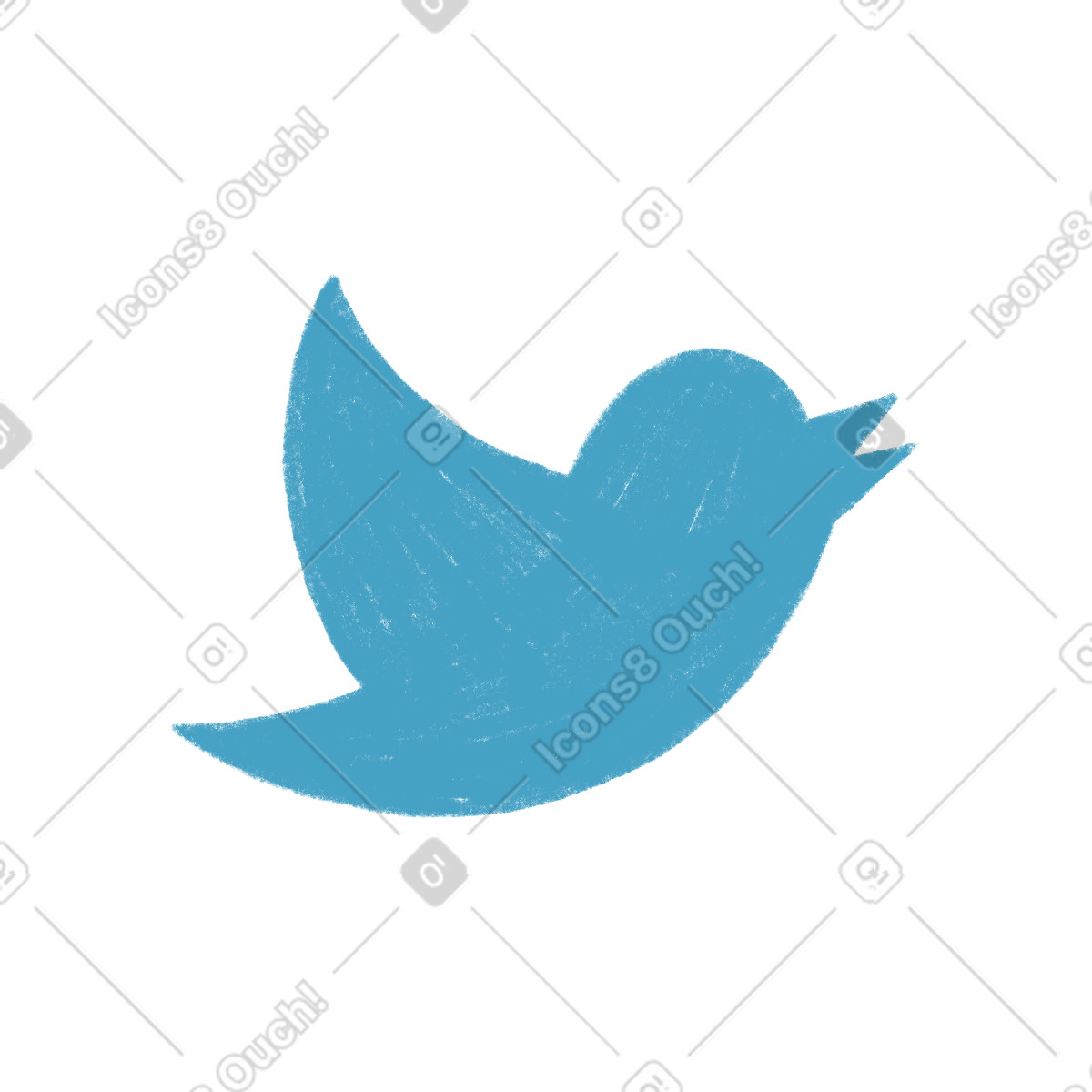 Ilustración Twitter icon en estilo Tutti a descargar en PNG y SVG