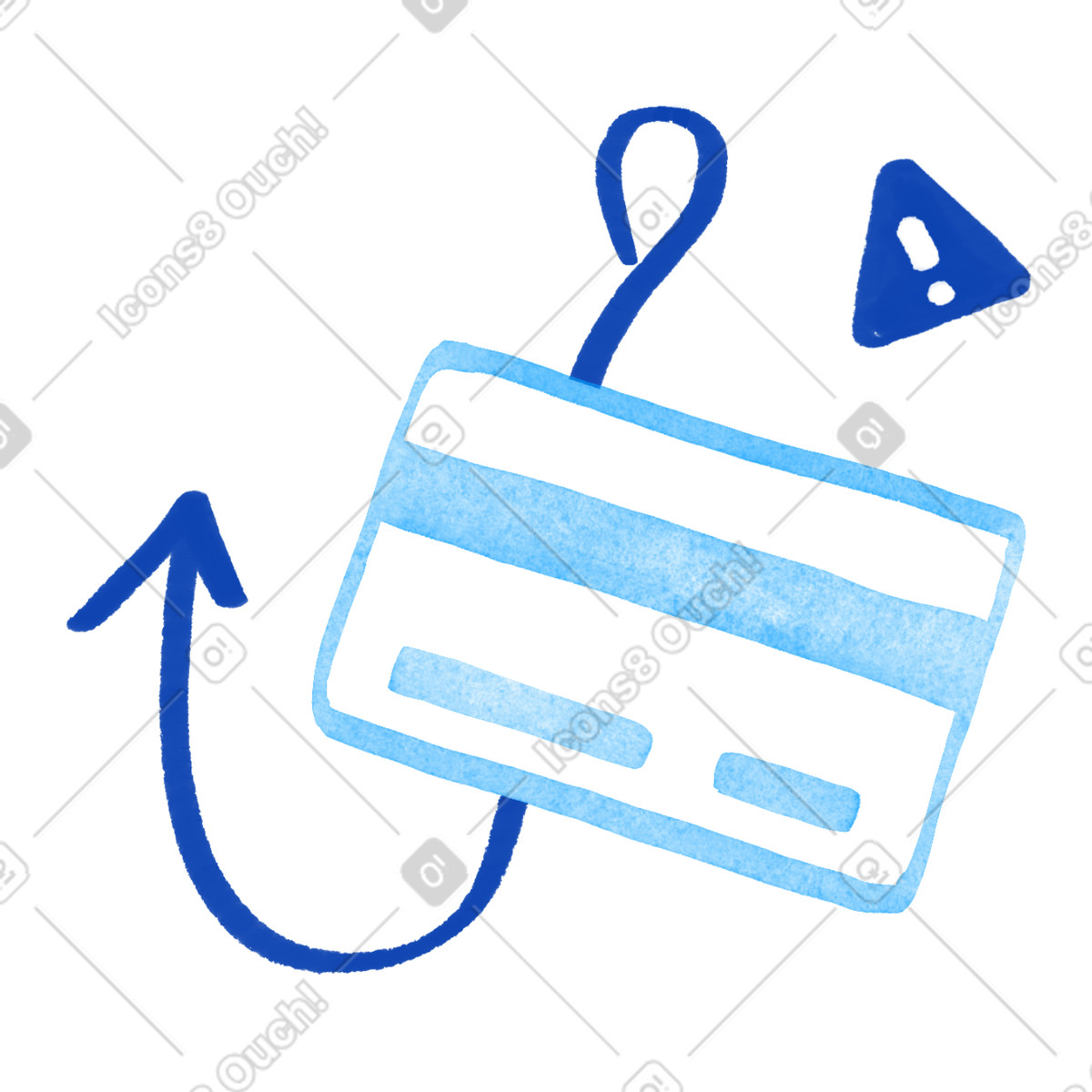 Ilustração de Credit card hook symbolizing phishing scam and online payment fraud em no estilo Tint para baixar em PNG, SVG