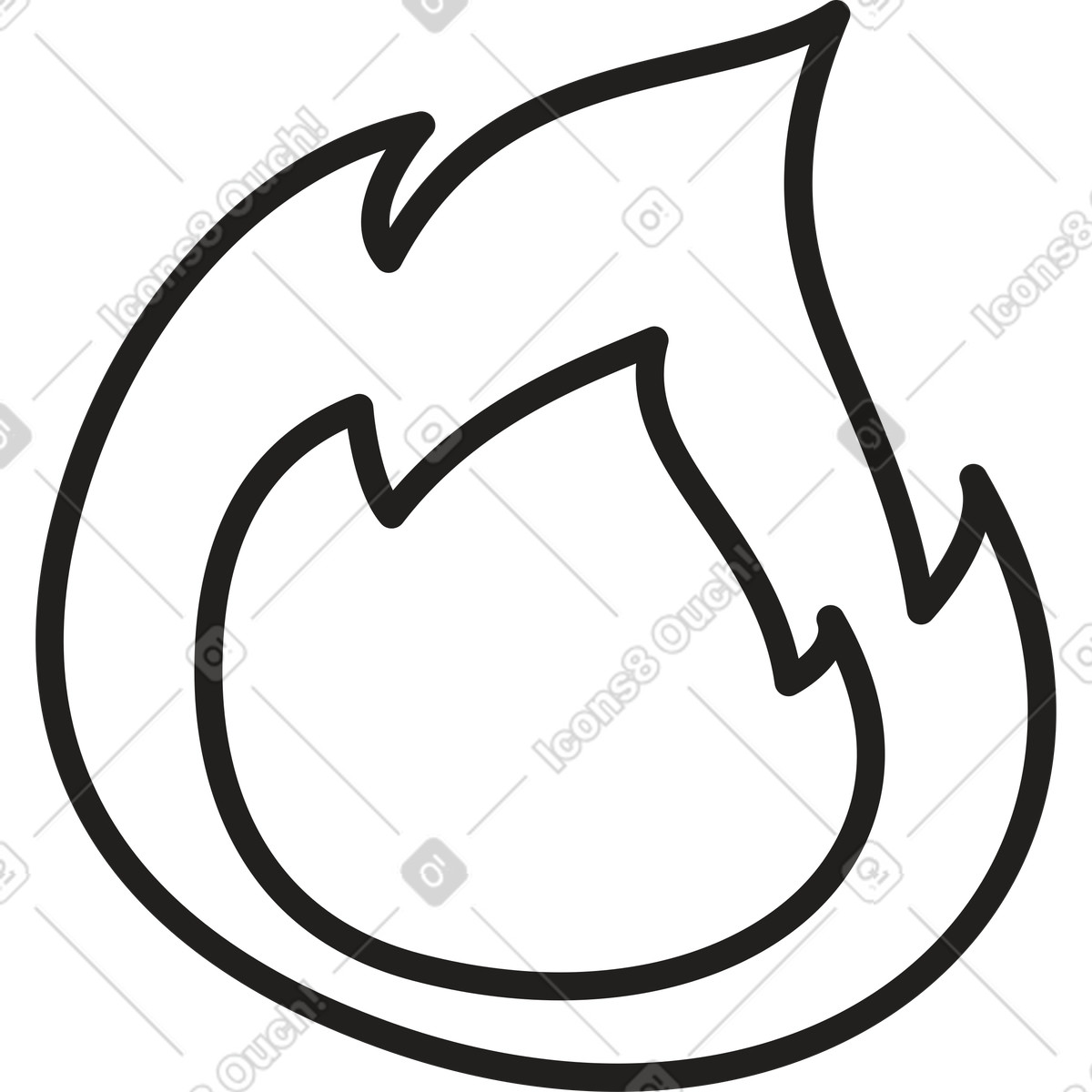 Fire illustration in Little style download in PNG, SVG
