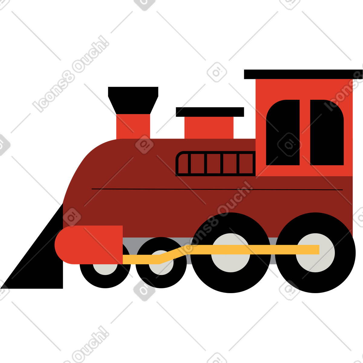 Illustration Locomotive dans le style Burgundy à télécharger aux formats PNG, SVG