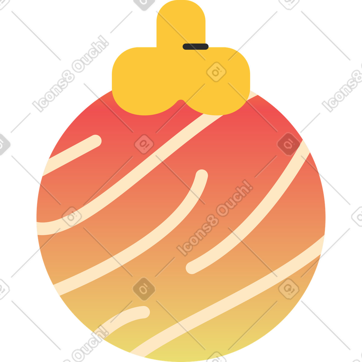 Palla di natale a strisce illustrazione in stile Marginalia scarica in PNG, SVG