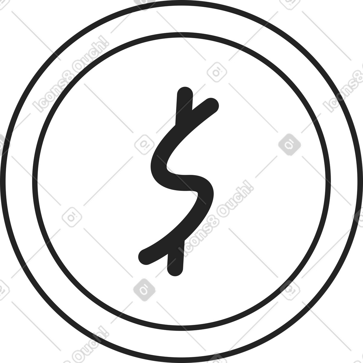 下载 Sammy Line 风格的 美元硬币 插画，支持 PNG、SVG 格式
