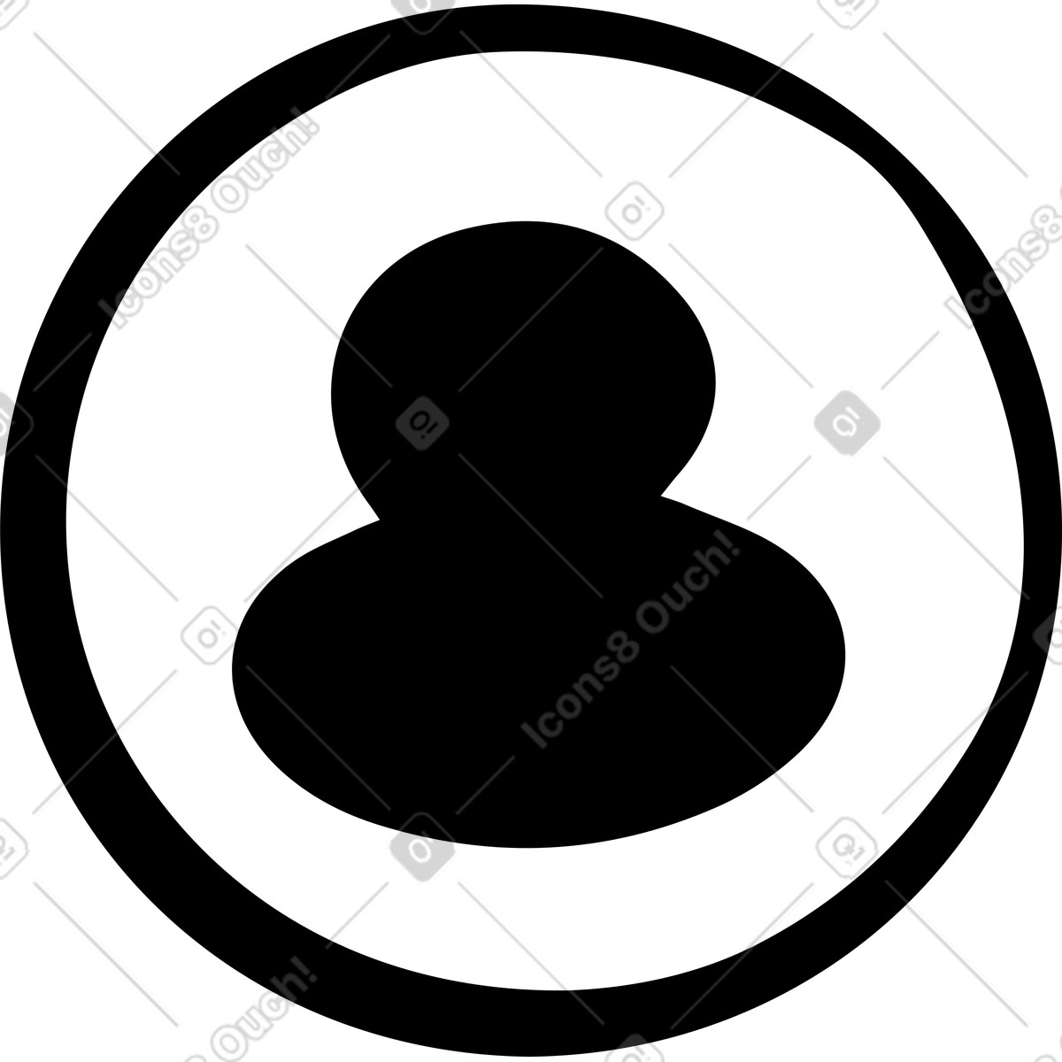 User icon circled illustration in Journal style download in PNG, SVG