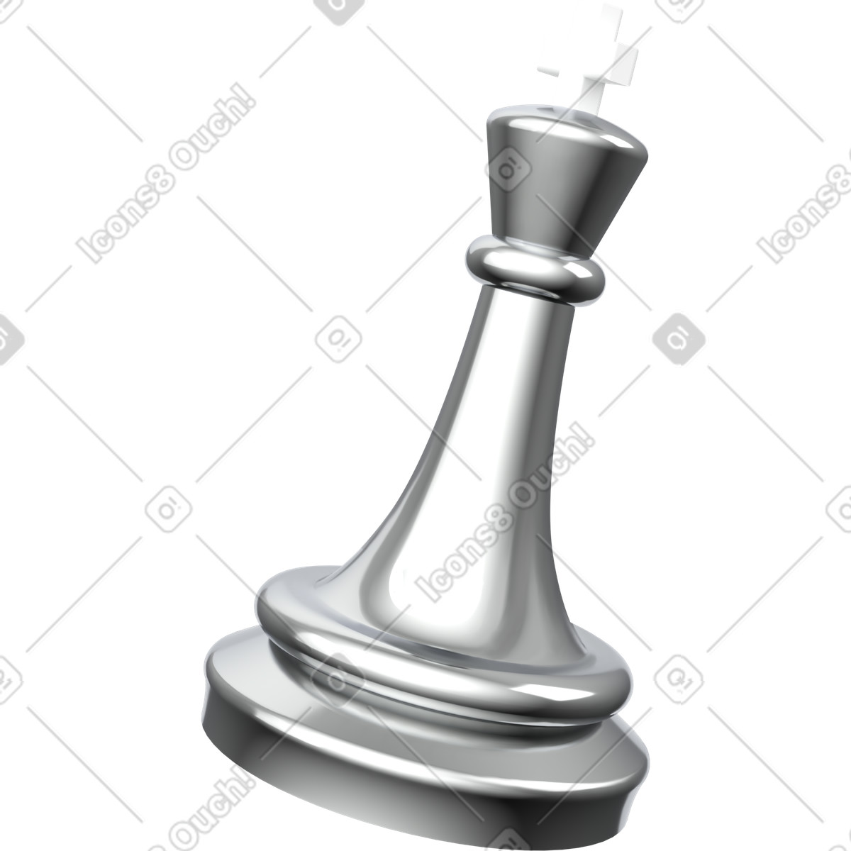 3D king chess piece illustration in Enterprise style download in PNG, SVG
