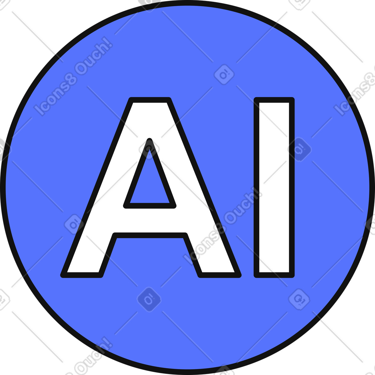 Main 스타일의 Ai icon for artificial intelligence applications and digital technology interfaces 일러스트레이션 PNG, SVG 다운로드