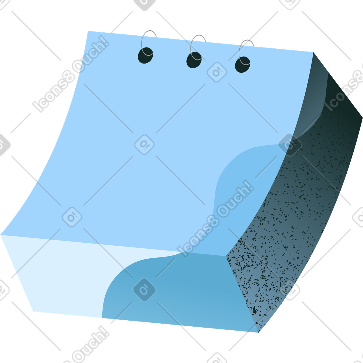 Blue calendar volumetric with shade illustration in Concept style download in PNG, SVG