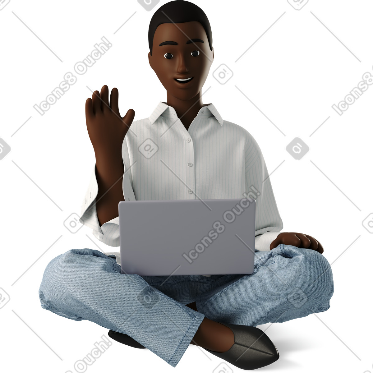 Young woman chatting online illustrazione in stile 3D Business scarica in PNG, SVG