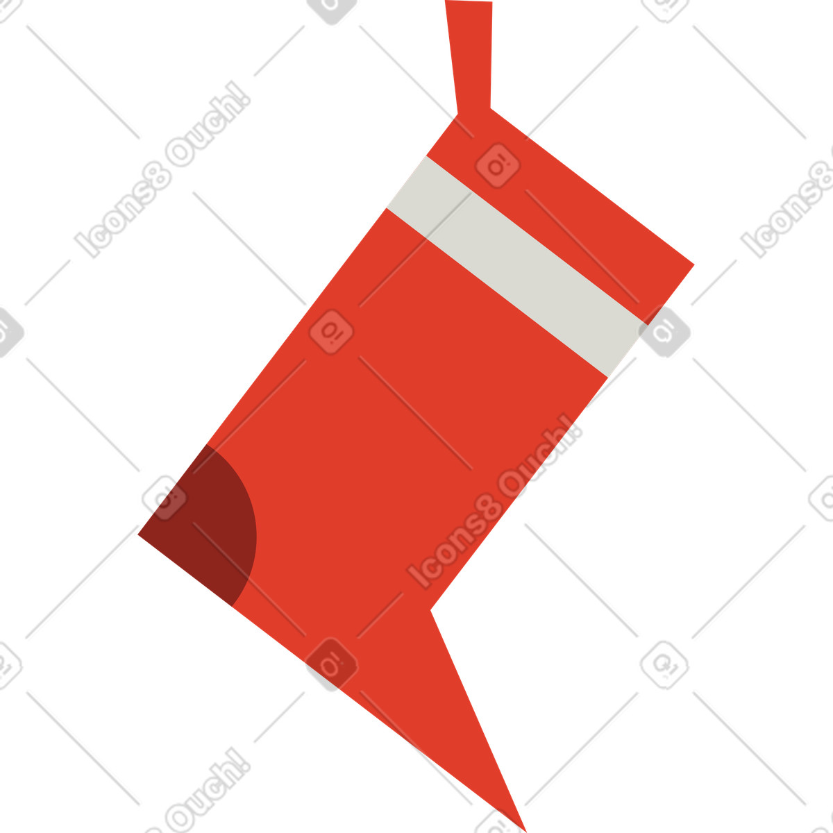 Christmas sock illustration in Burgundy style download in PNG, SVG