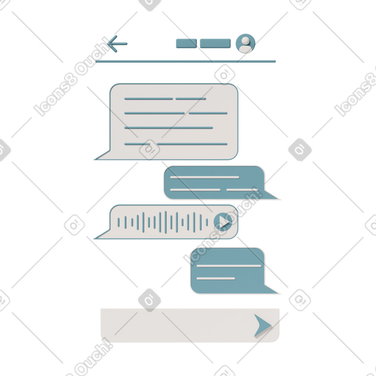 Phone chatting message illustration in 3D Casual life style download in PNG, SVG