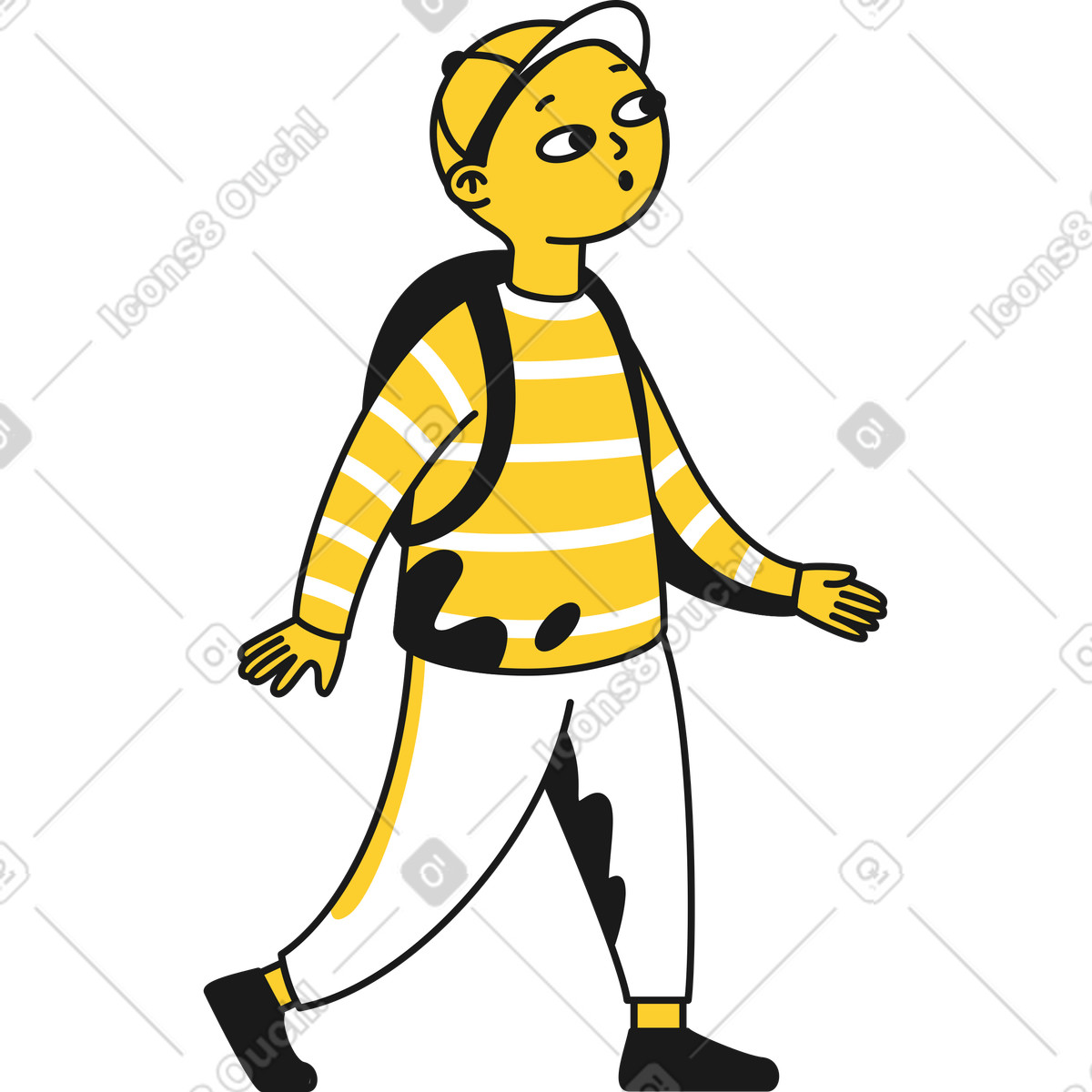 Ilustração de Garoto no boné em estilo Taxi para baixar em PNG, SVG