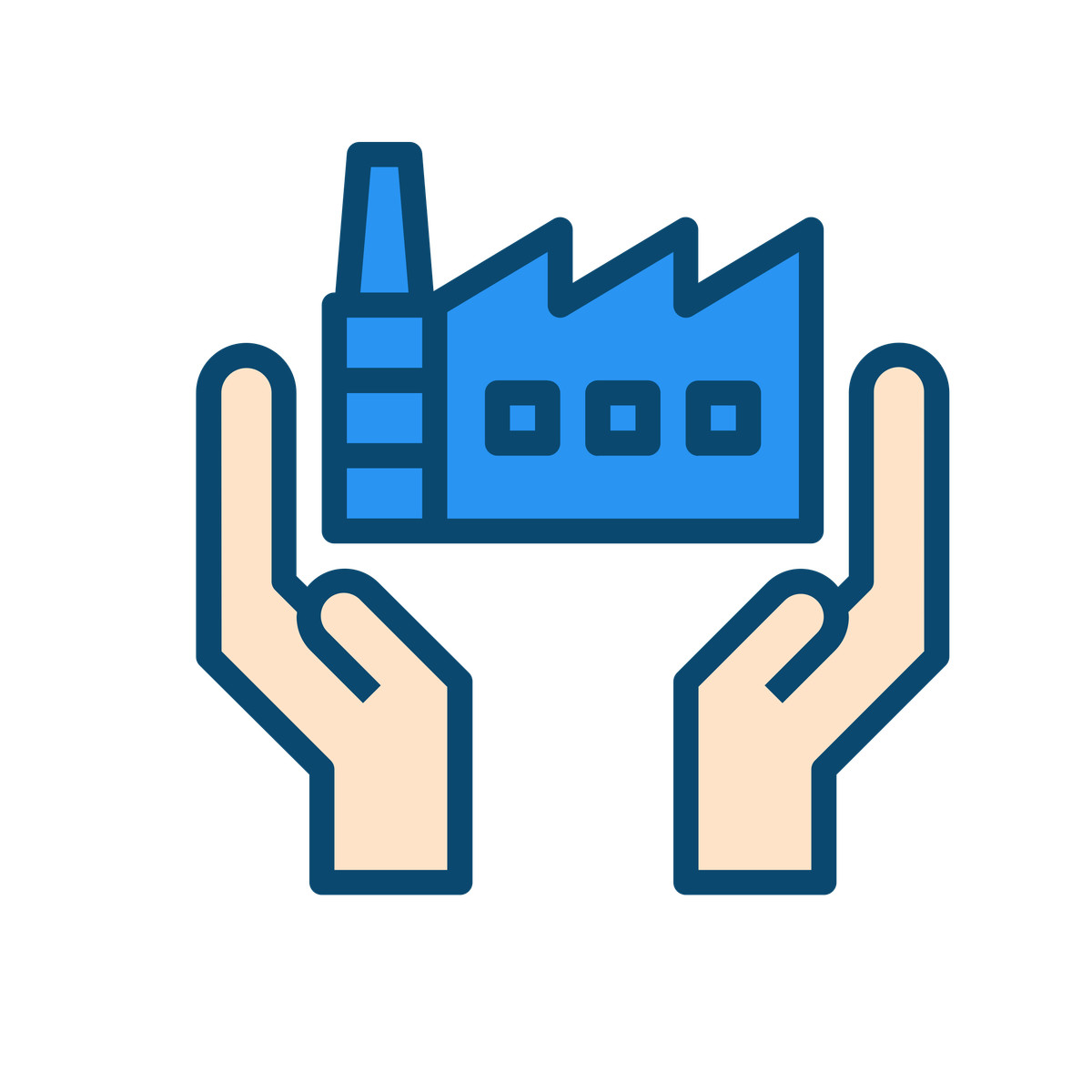 Industrial franchise and business ownership icon illustration in Delesign style download in PNG, SVG