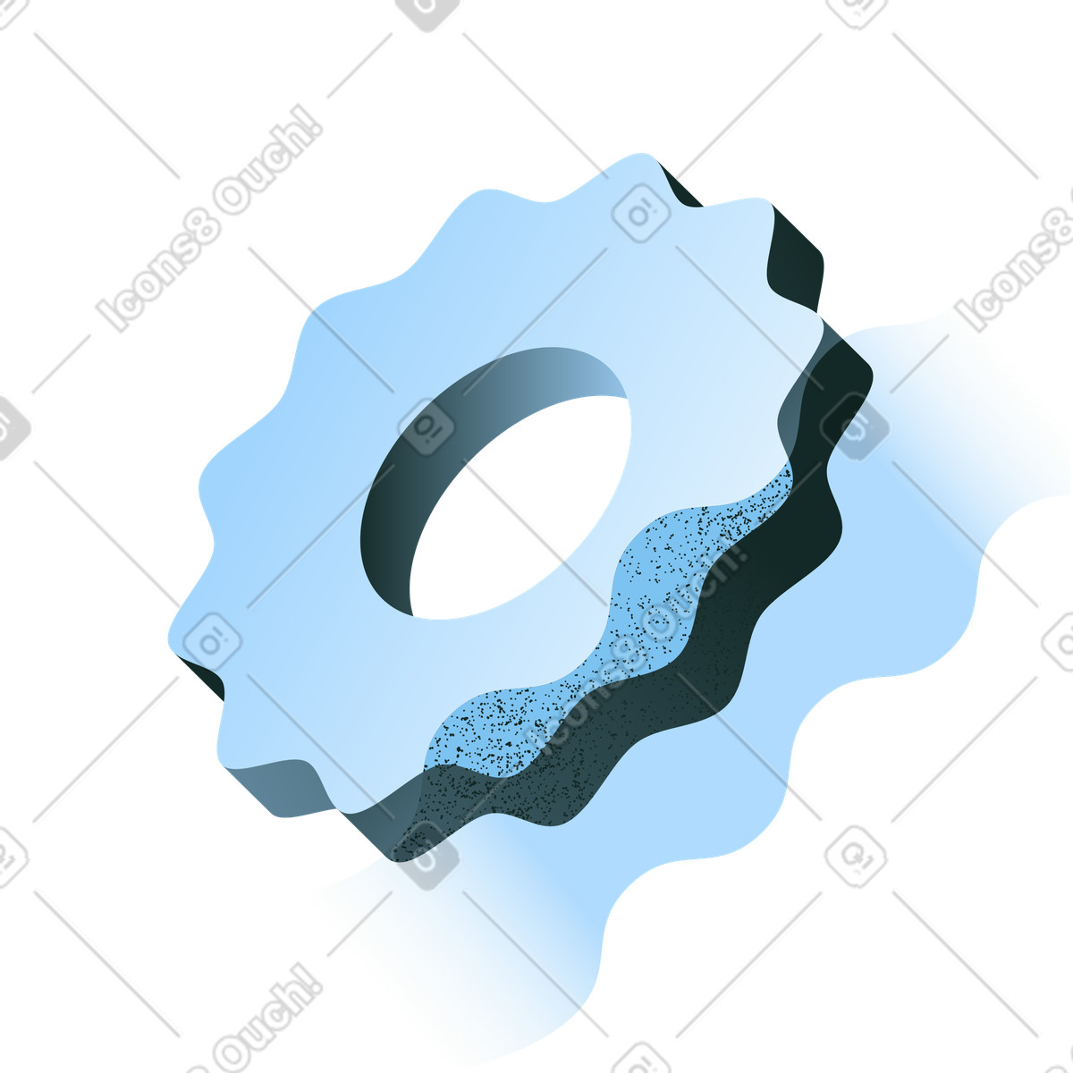 App settings or technical support with blue gear icon illustration in Concept style download in PNG, SVG