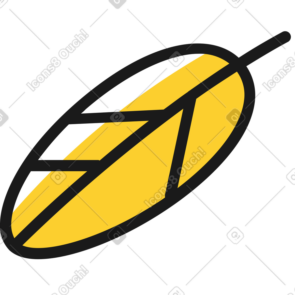 Leaf illustration in Taxi style download in PNG, SVG