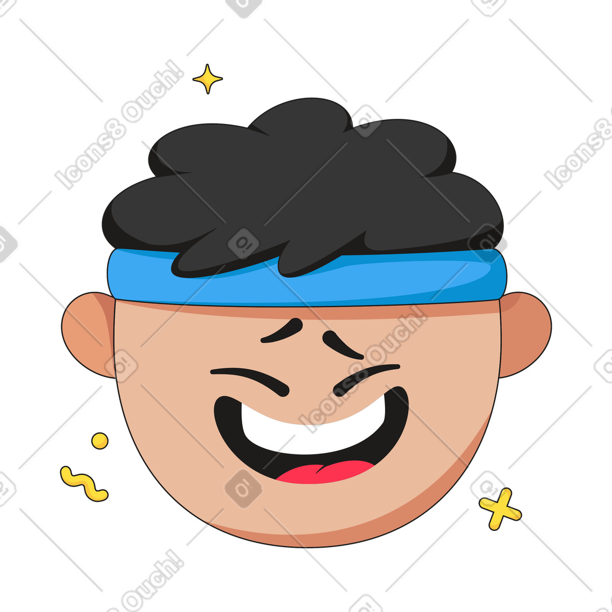 Ilustración Cara radiante con ojos sonrientes en estilo Moji a descargar en PNG y SVG