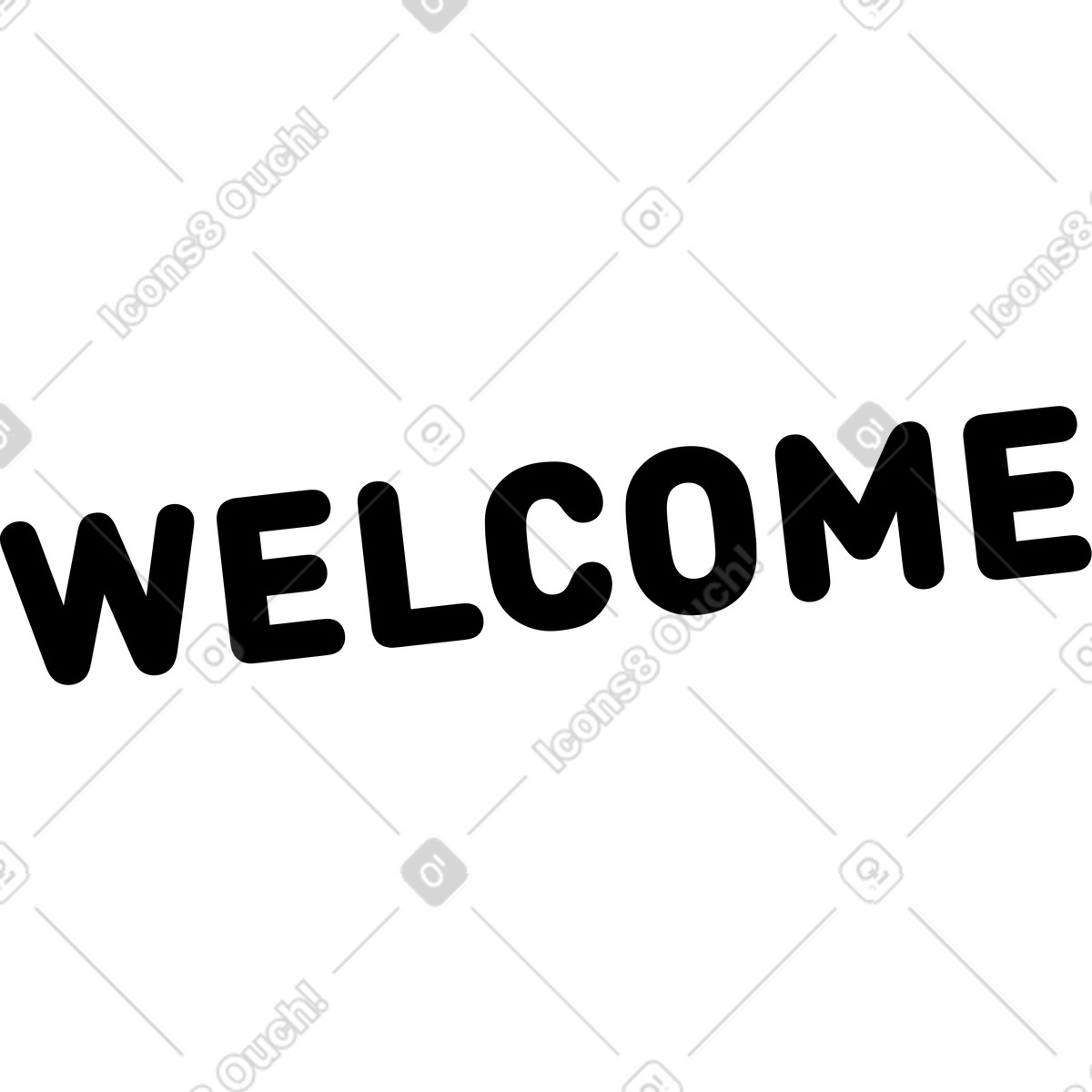 Ilustração de Welcome text lettering with elegant script and decorative swash underline em no estilo Notion Line Art para baixar em PNG, SVG