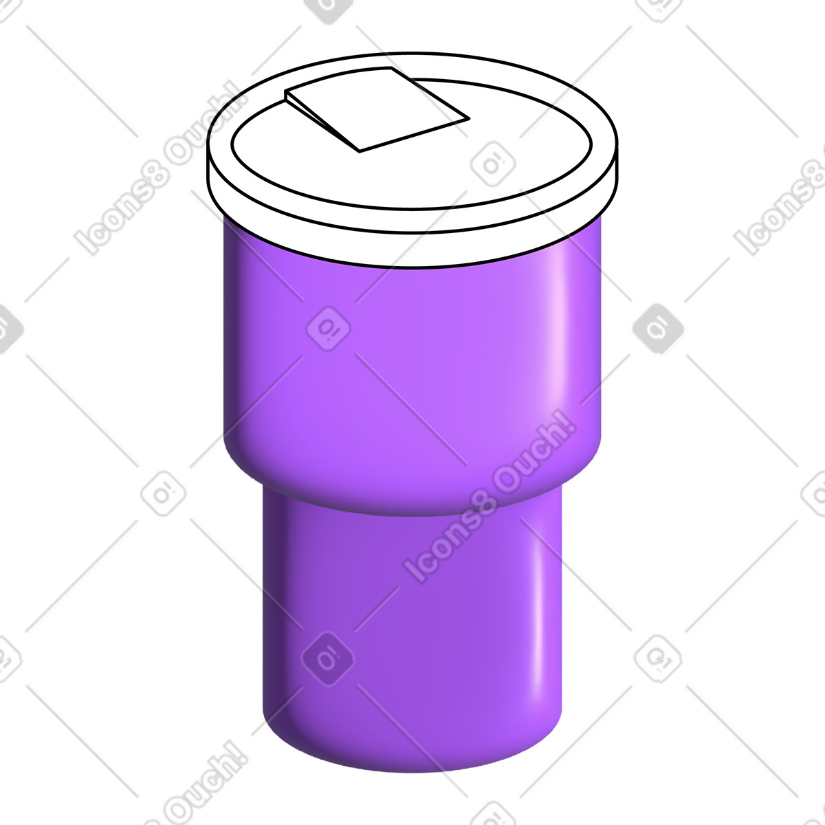 Ilustración Taza termo en estilo Pop a descargar en PNG y SVG