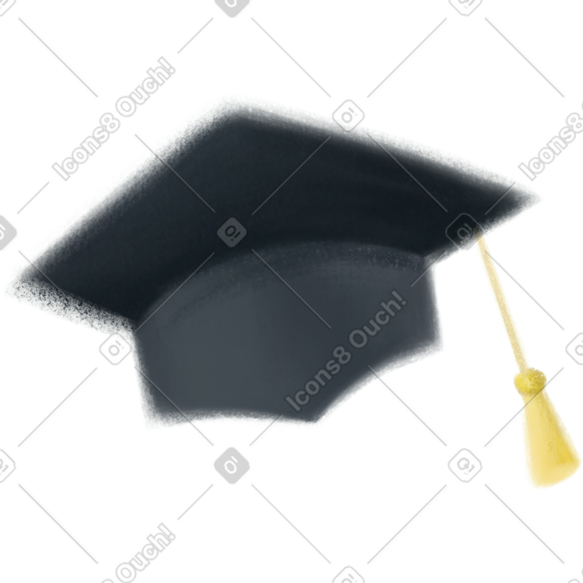 Ilustración Graduation cap en estilo Mushy a descargar en PNG y SVG