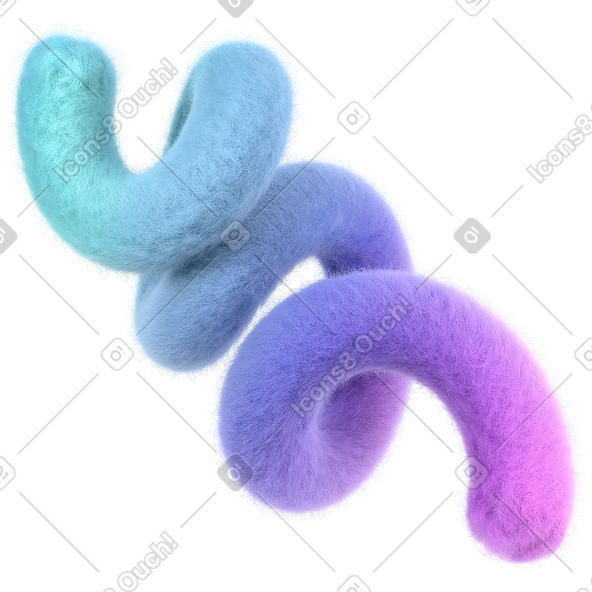 Spirale soffice illustrazione in stile 3D Glassy scarica in PNG, SVG