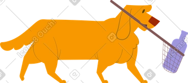 Labrador with net PNG, SVG