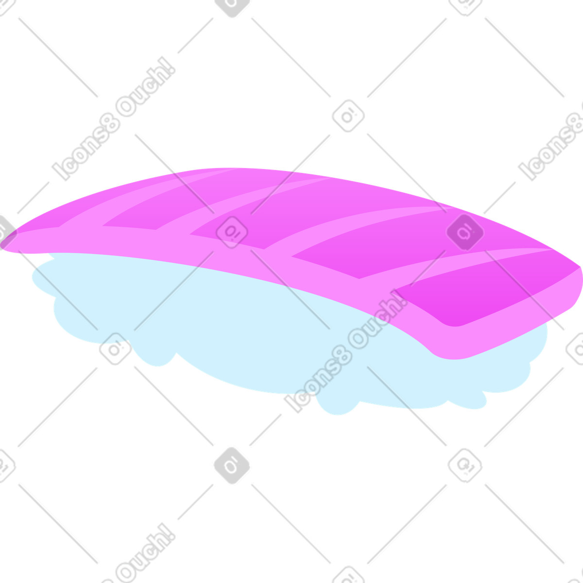 Ilustración Sushi clasico salmon en estilo Glossy a descargar en PNG y SVG