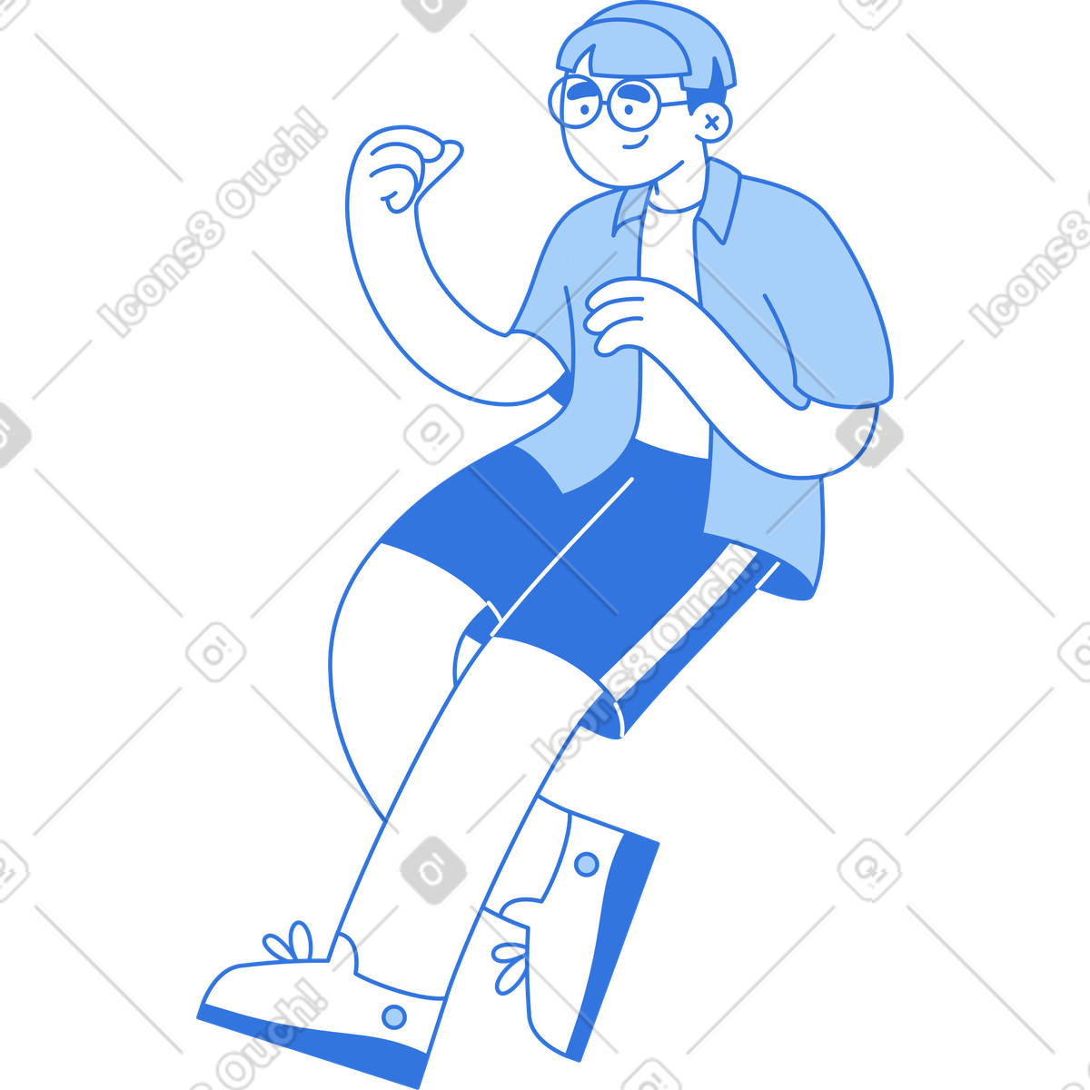 Uomo che tiene qualcosa illustrazione in stile Sky scarica in PNG, SVG