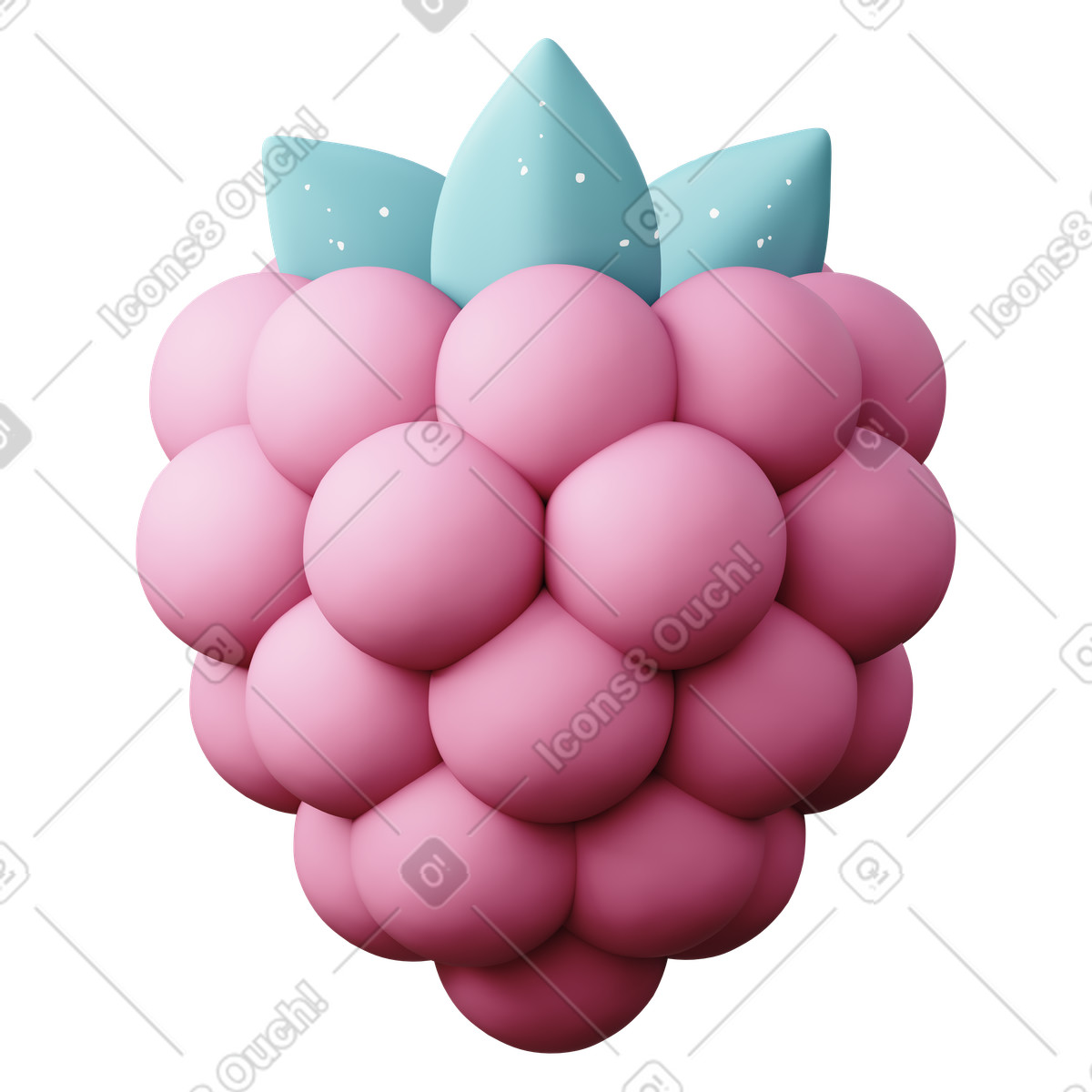 Illustration Framboise dans le style 3D Sugary à télécharger aux formats PNG, SVG