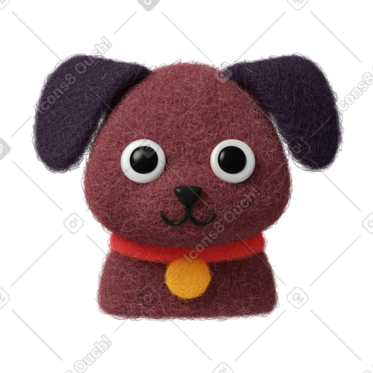 Fuzzy スタイルの Cute puppy icon のイラストをPNG、SVG形式でダウンロード