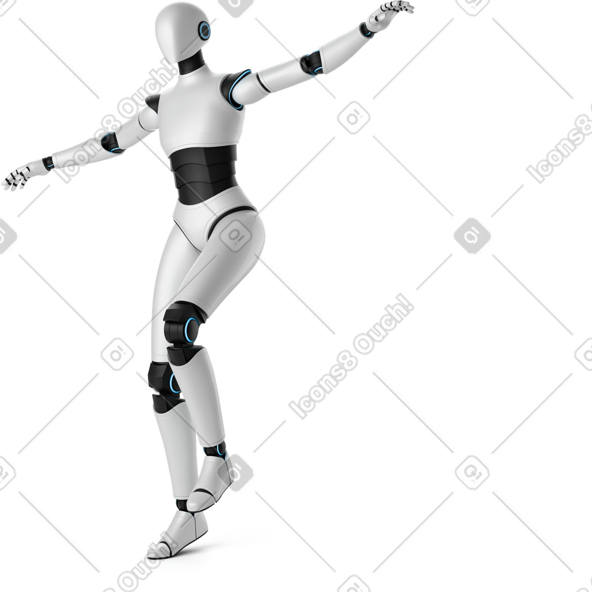 3D Business スタイルの Ai agent in motion のイラストをPNG、SVG形式でダウンロード