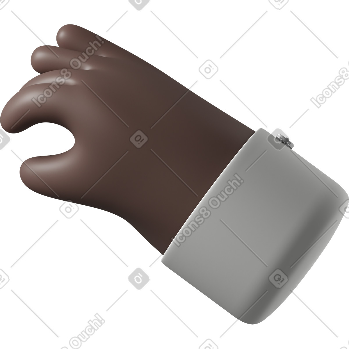 下载 3D Hands Fun&Wild 风格的 黑皮手拿 插画，支持 PNG、SVG 格式
