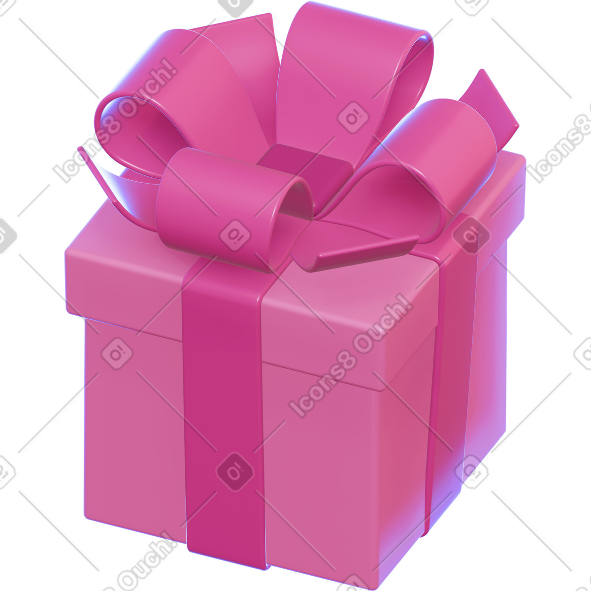 下载 3D Holidays 风格的 粉色礼物 插画，支持 PNG、SVG 格式