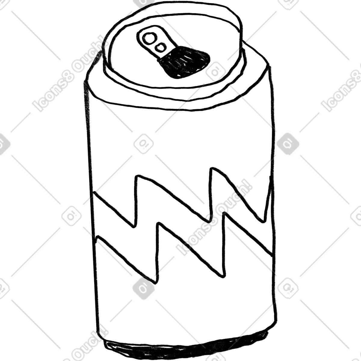 Minimal black line can of soda illustration in Experimental style download in PNG, SVG