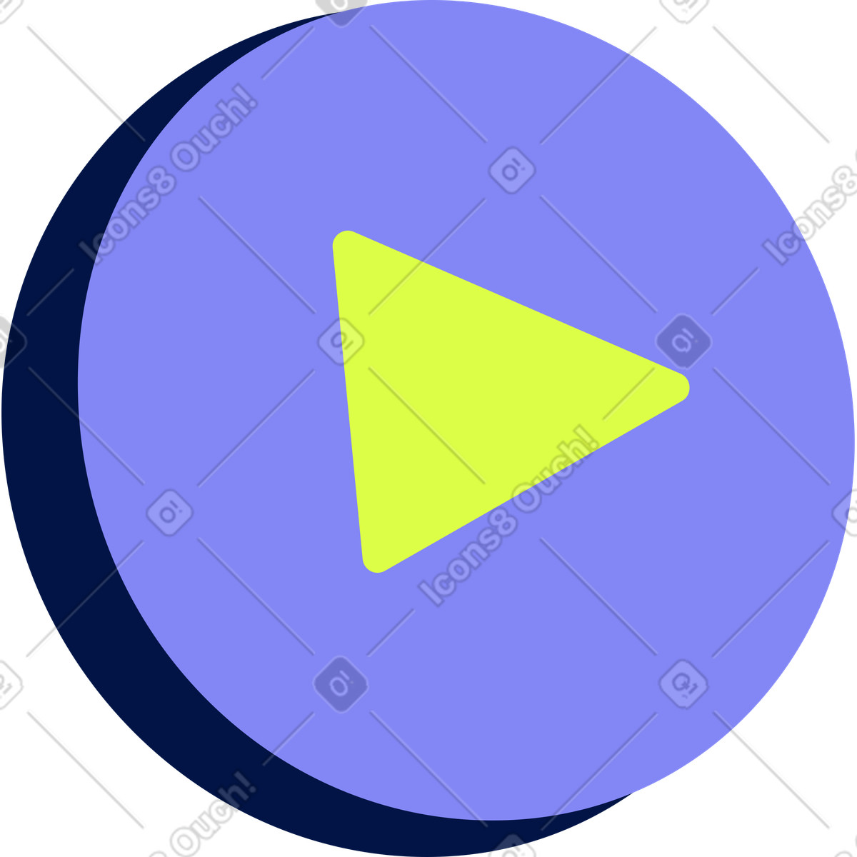 Ilustración Botón de play en estilo Glow a descargar en PNG y SVG