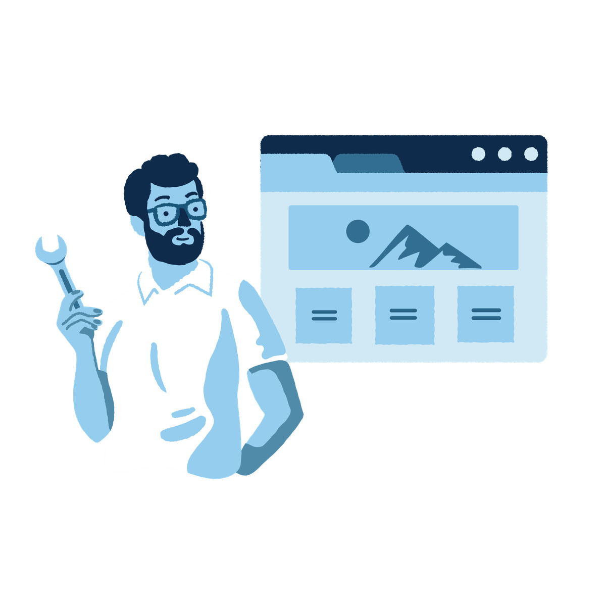 Landing page illustration in PNG, SVG