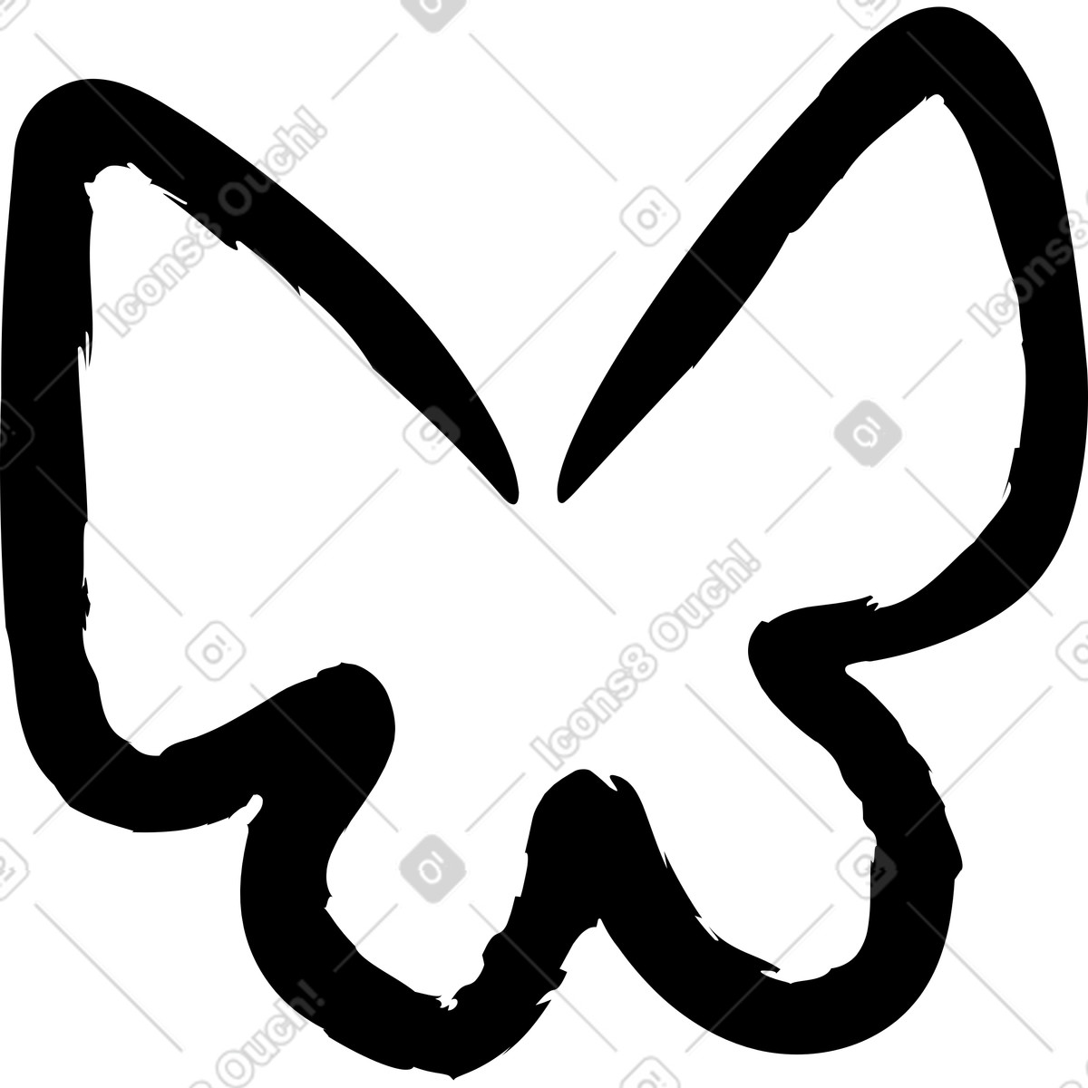 Charcoal butterfly illustration in Twirl style download in PNG, SVG