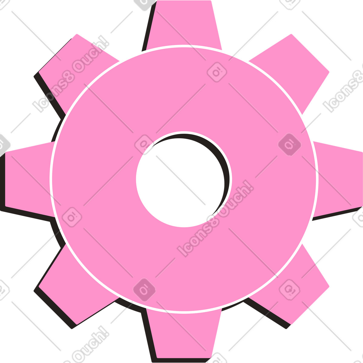 下载 Like 风格的 粉色小齿轮 插画，支持 PNG、SVG 格式