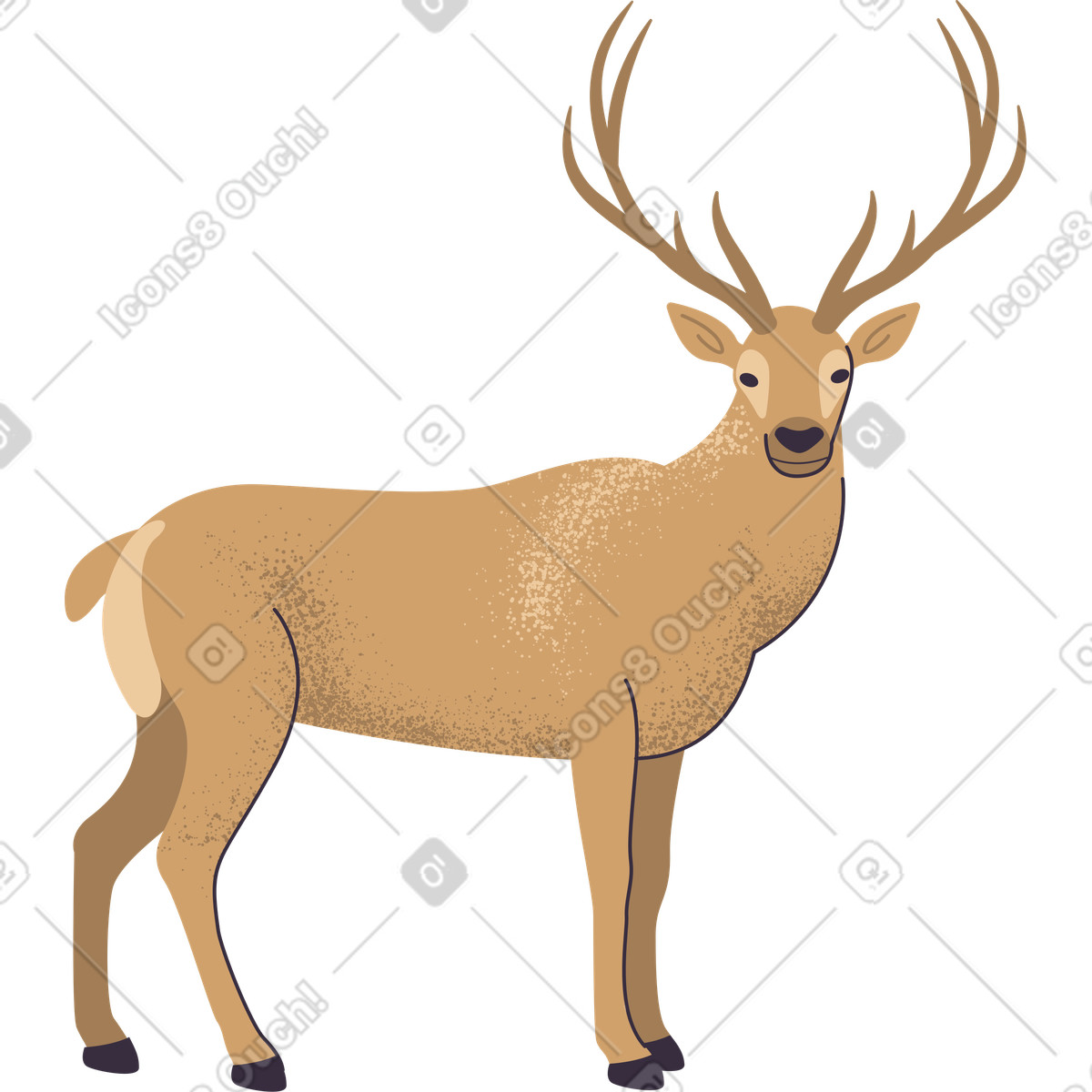 Ilustração de Veado em no estilo Pale para baixar em PNG, SVG