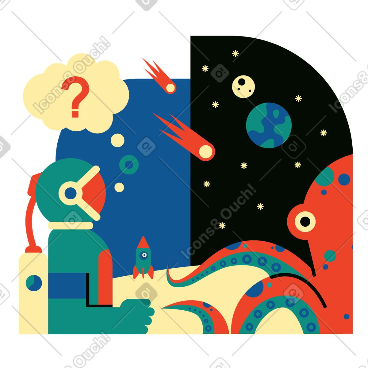Unexpected meeting illustration in Polar style download in PNG, SVG