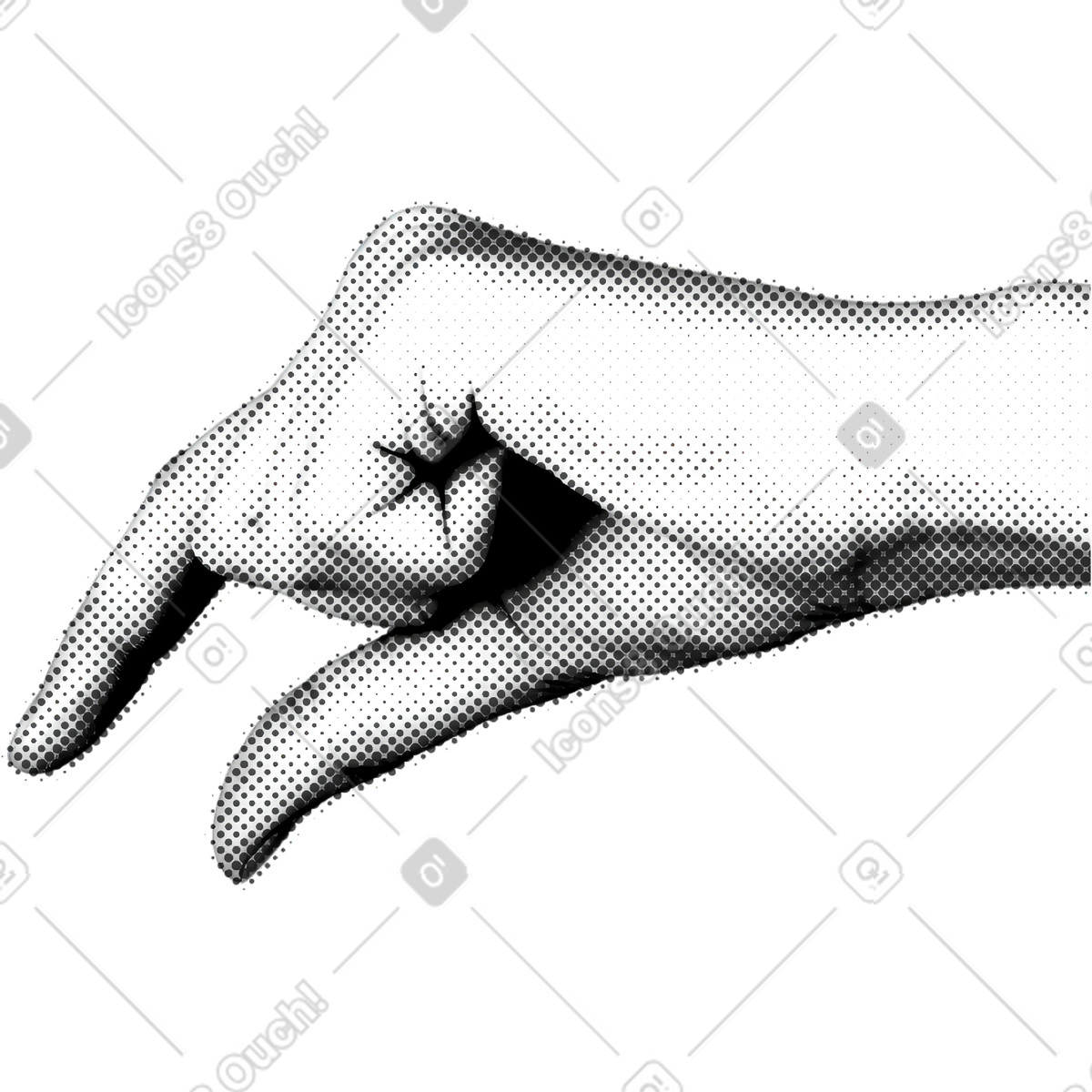 Ilustração de Mão segurando algo com os dedos em no estilo Print para baixar em PNG, SVG