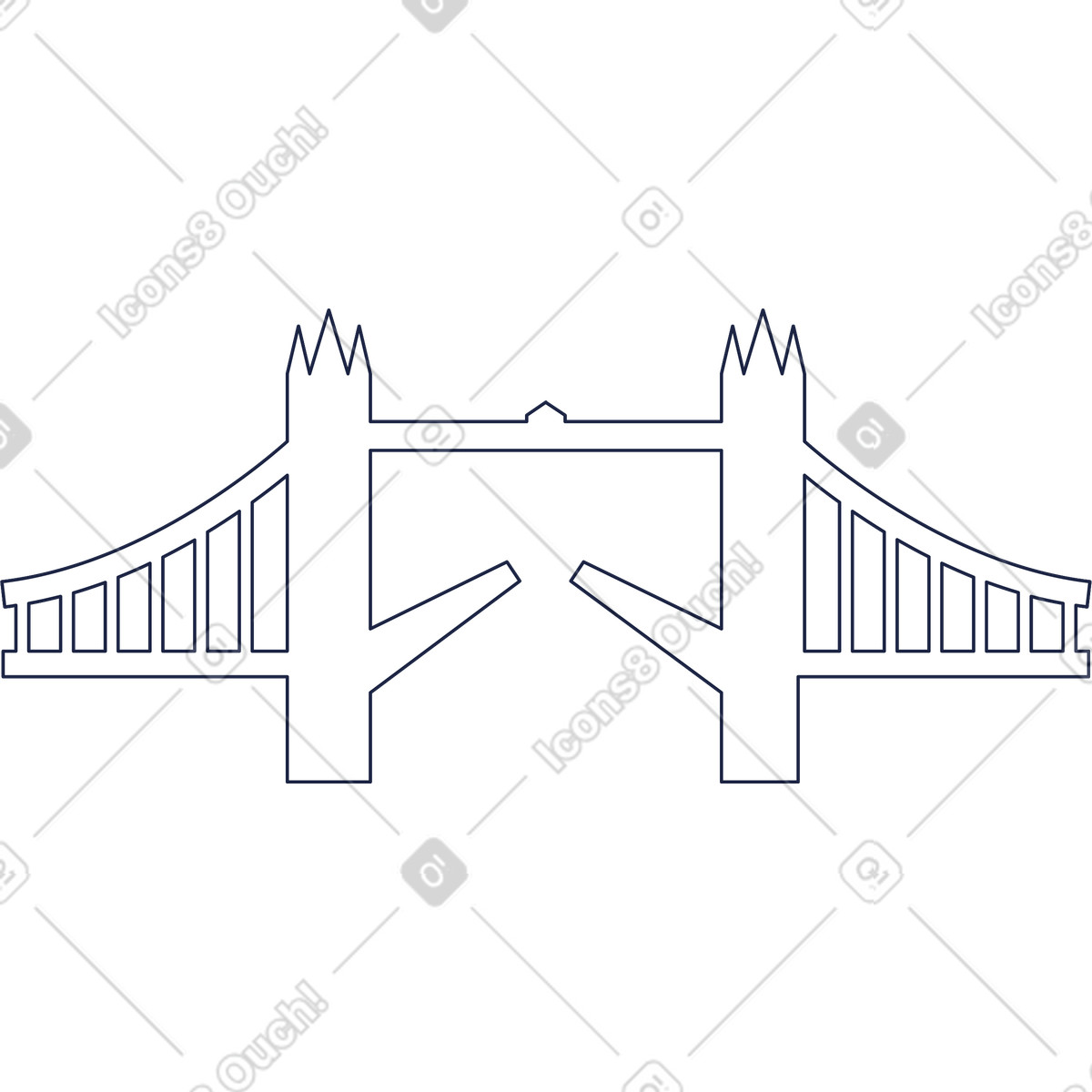 Illustration London bridge line dans le style Urban à télécharger aux formats PNG, SVG