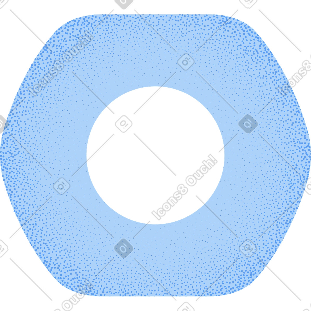 Grey hex nut with grainy texture-Illustration im Grain-Stil als Download in PNG, SVG