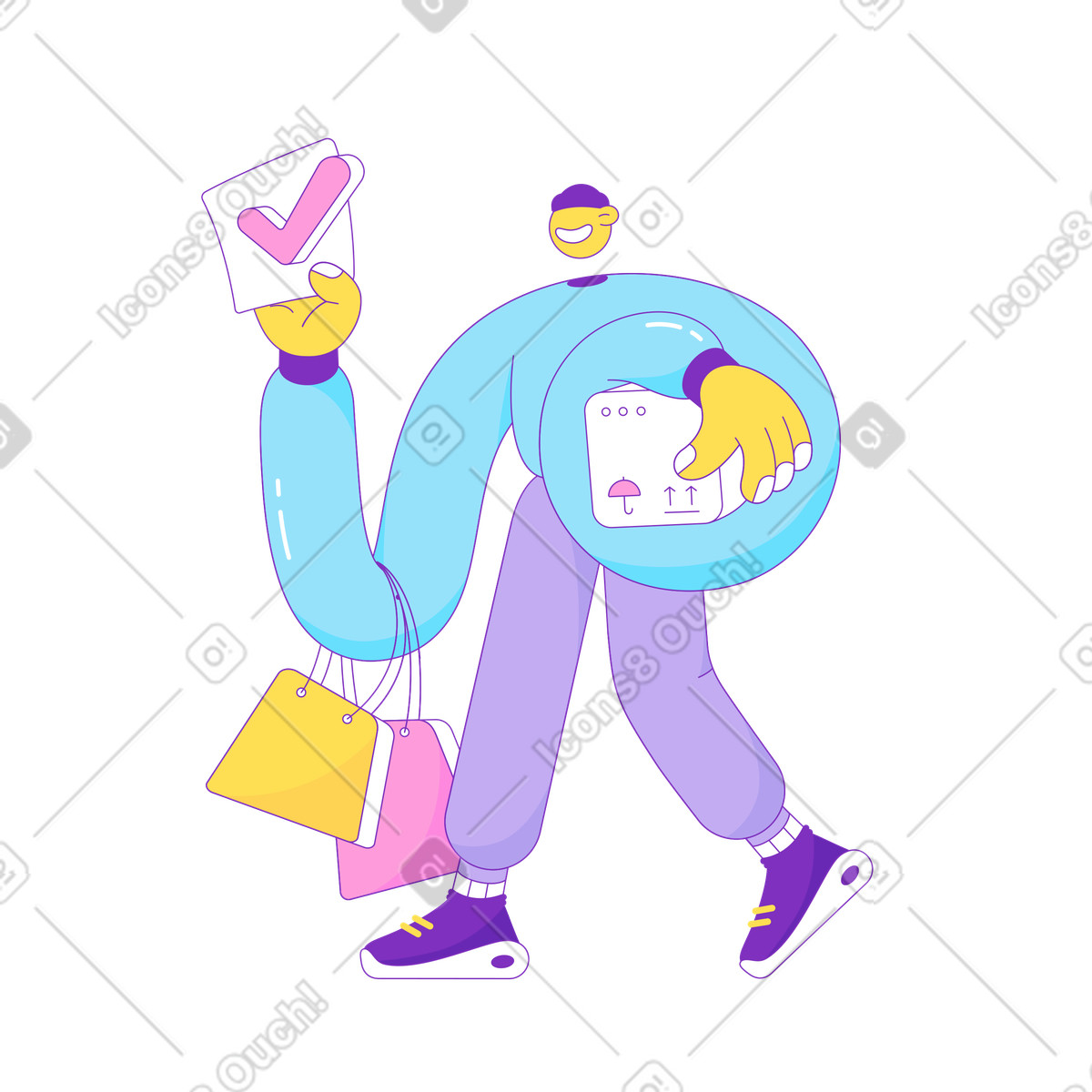 Ilustración Delivery man with a box in his hands en estilo Elastic descargar en PNG y SVG