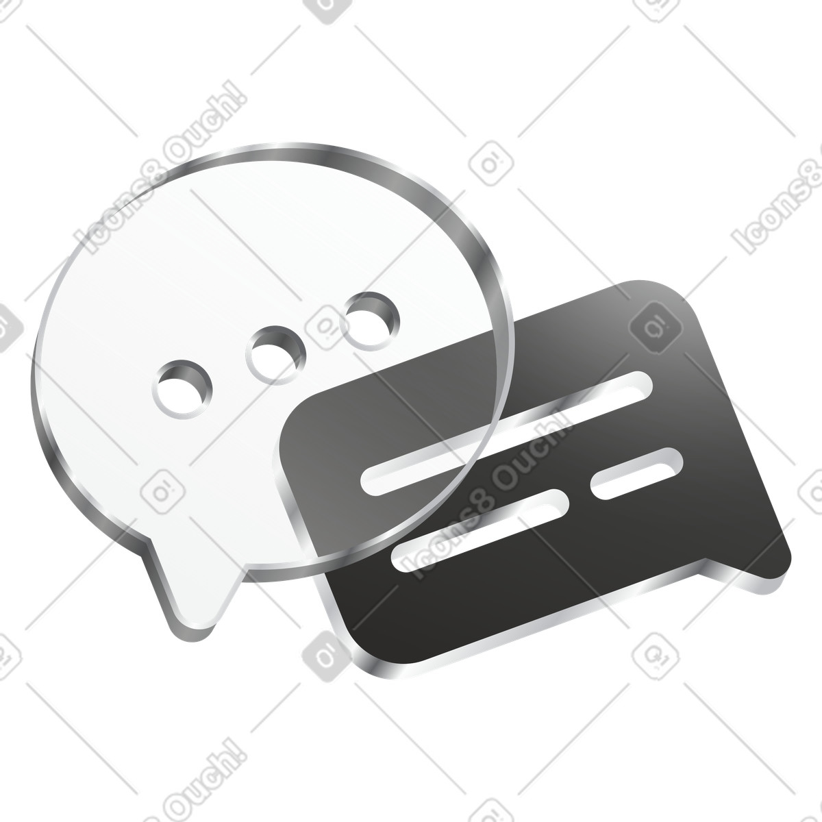 Сhat bubbles icon, Сustomer support and messaging illustration in Token style download in PNG, SVG