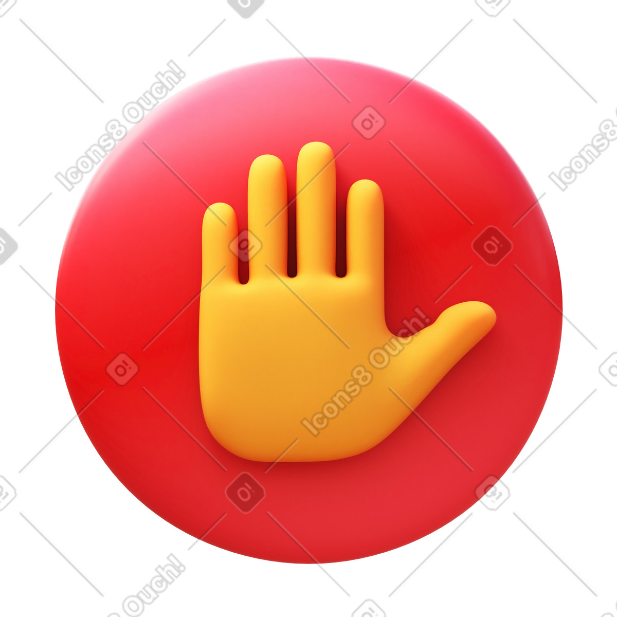 Fermare la mano illustrazione in stile 3D Fluency scarica in PNG, SVG