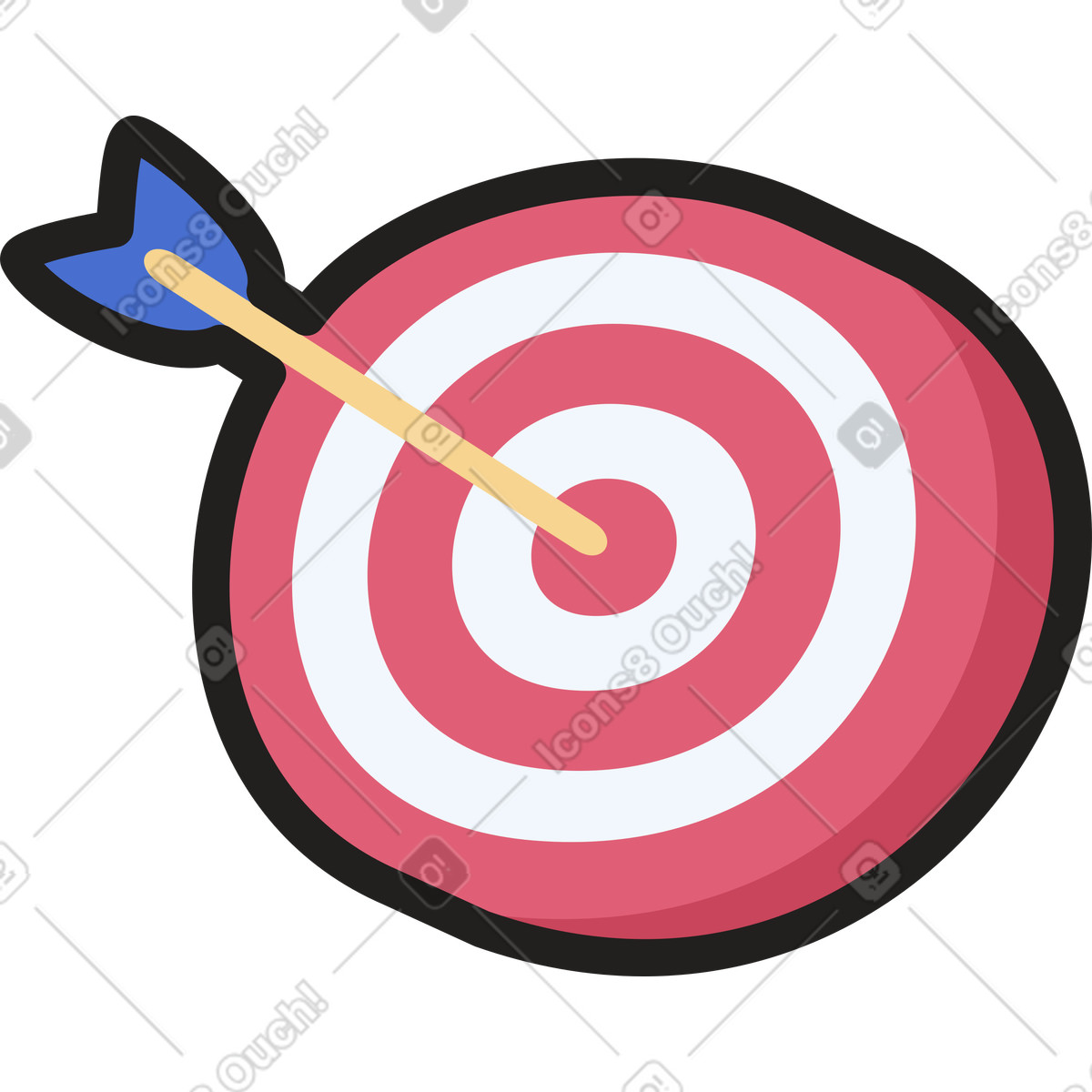 Ilustração de Alvo com flecha em no estilo Clipart para baixar em PNG, SVG