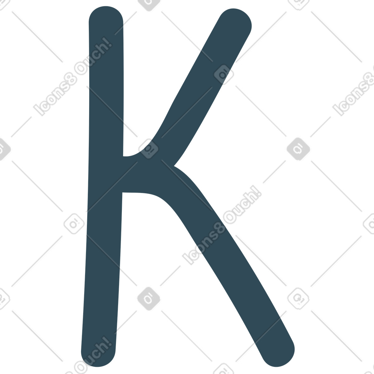 K blu scuro illustrazione in stile Kingdom scarica in PNG, SVG