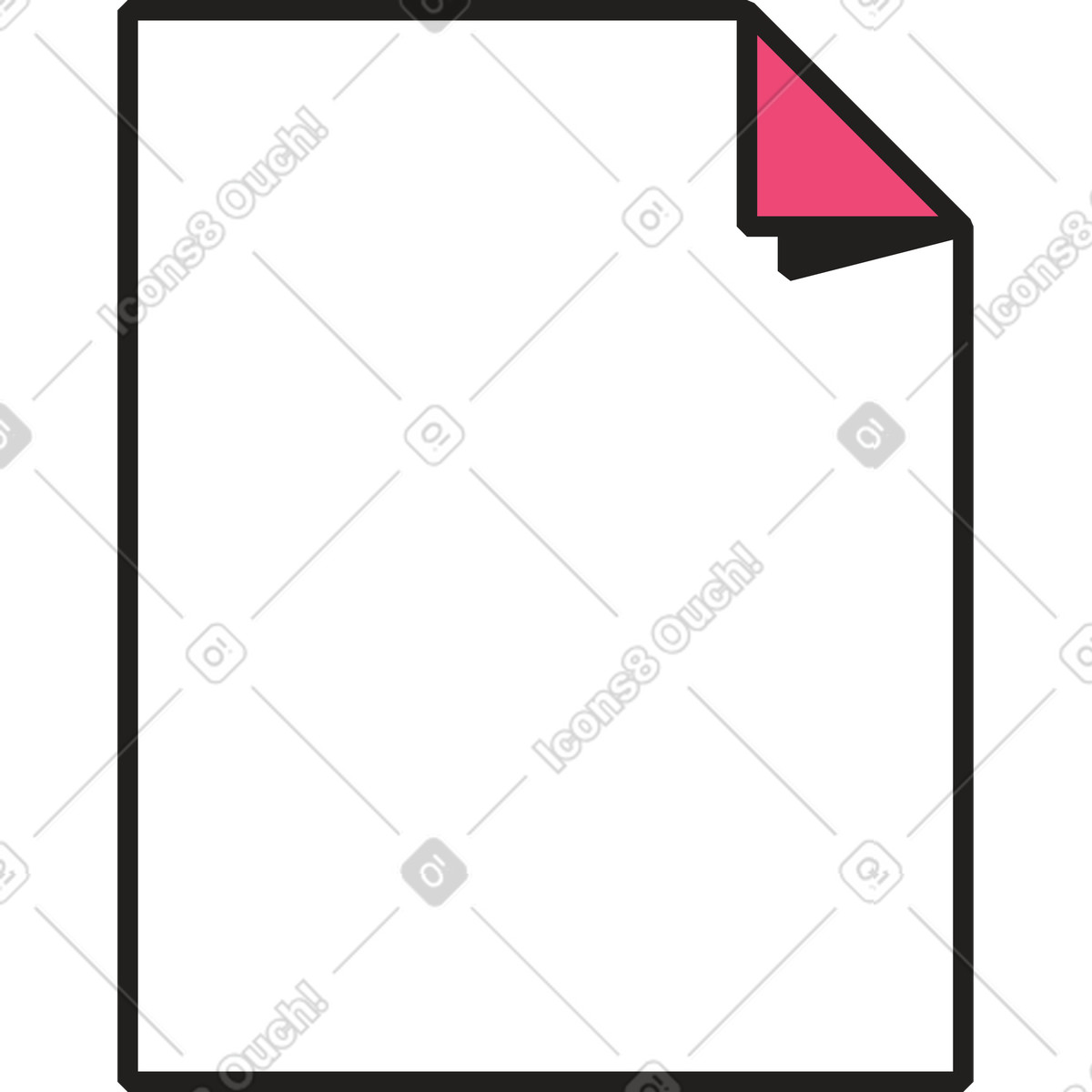 Illustration Feuille de papier avec un coin plié dans le style Dazzle Line à télécharger aux formats PNG, SVG