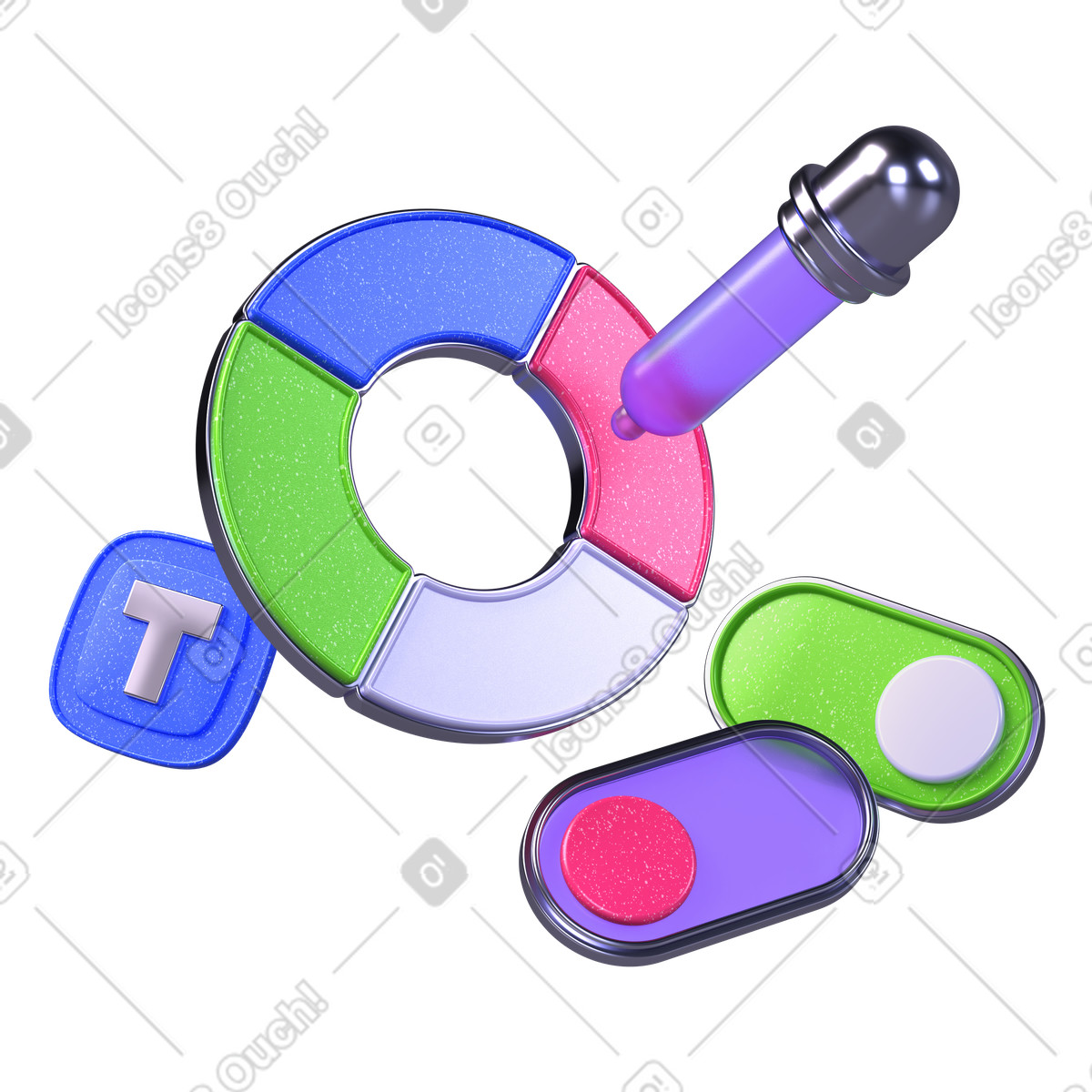 Graphic design tools and interface elements illustration in PNG, SVG