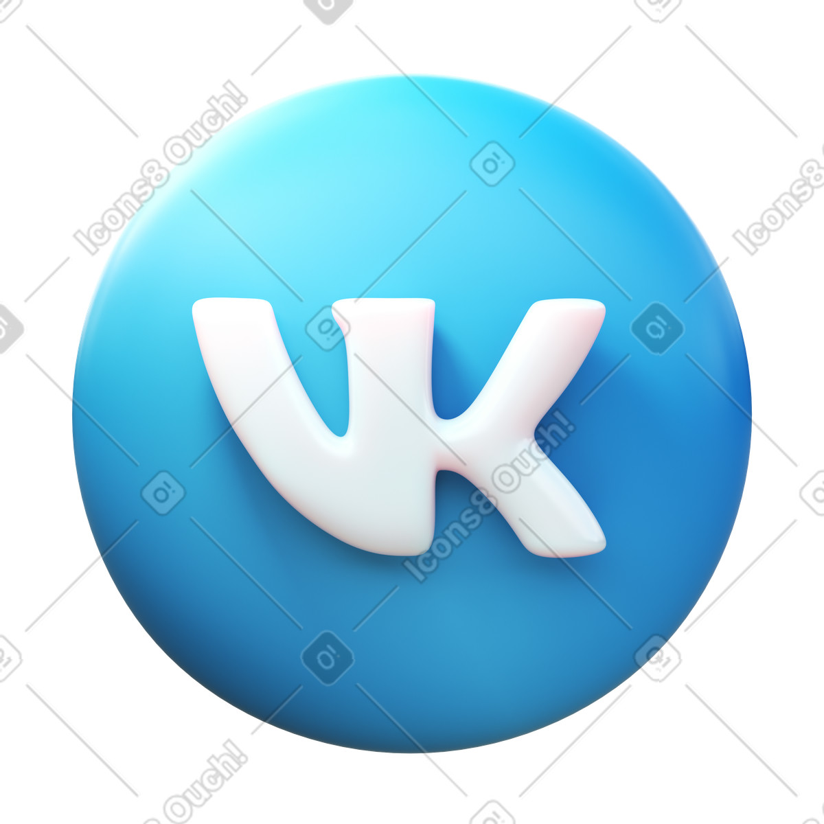 Ilustración Logotipo vk en estilo 3D Fluency a descargar en PNG y SVG