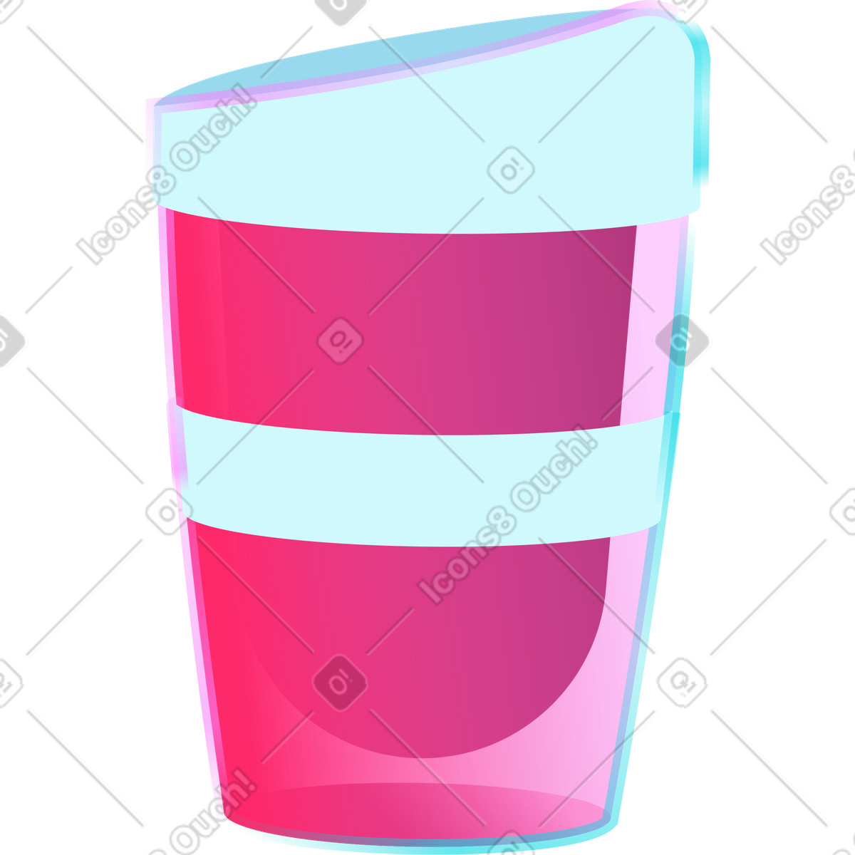 Glass of drink illustration in Neon style download in PNG, SVG