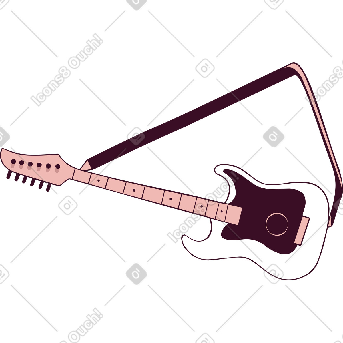 Chitarra illustrazione in stile Eastwood scarica in PNG, SVG